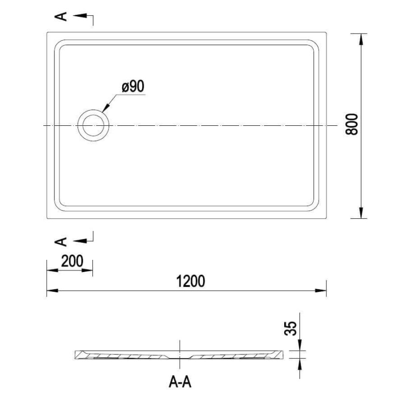 Brodzik Prostokątny Konglomerat Pure 120x80 PURE0006 Emporia