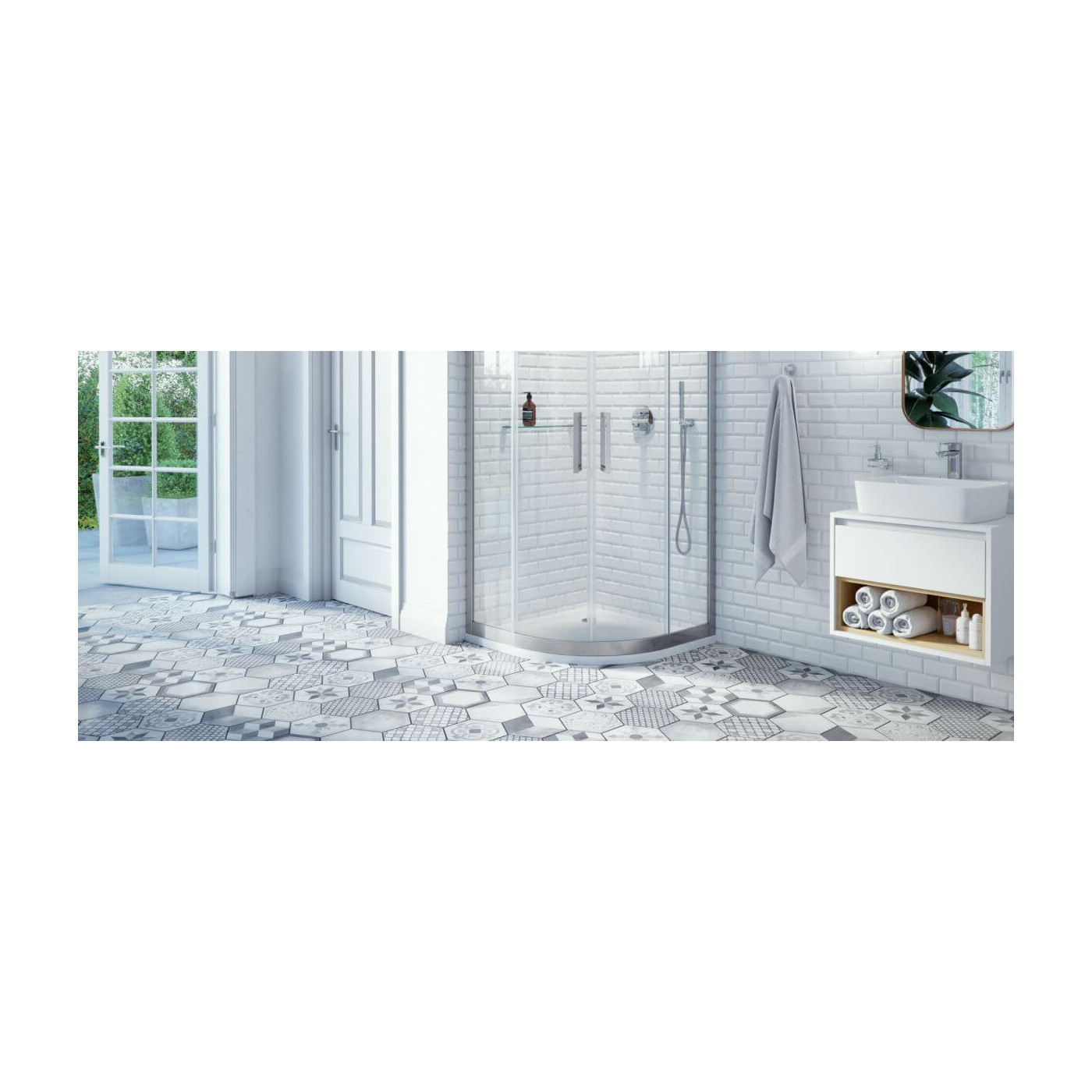 Brodzik Niski Półokragły Sense 90x90 BREX.SEN09WHN Excellent