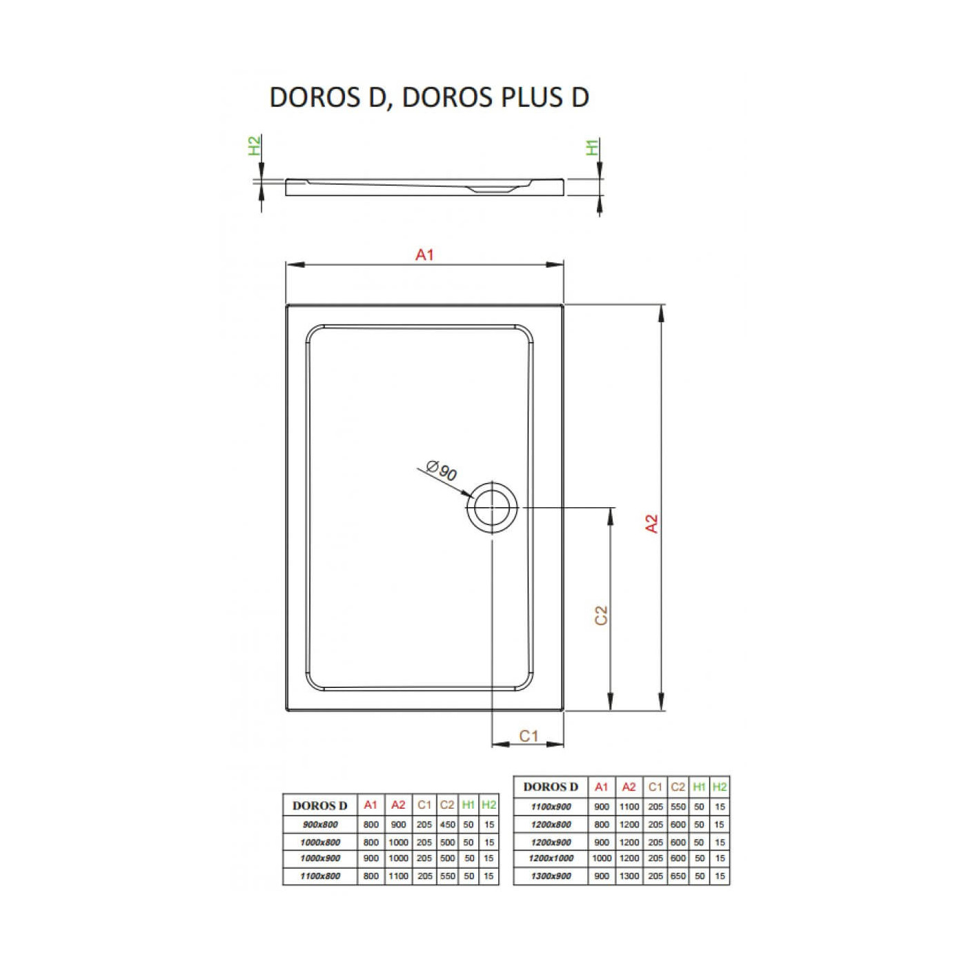 Brodzik Prostokątny Doros D 120x80 SDRD1280-01 Radaway
