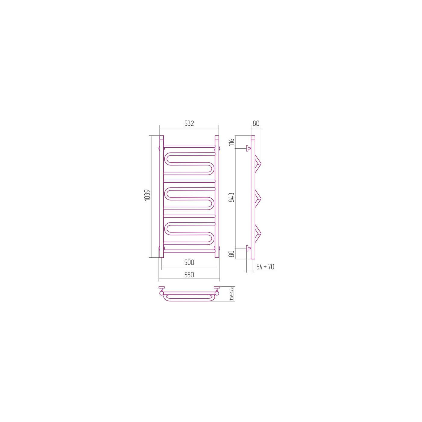 Grzejnik Dekoracyjny Elegy 1039x532 Stal Polerowana 50037 Sunerzha