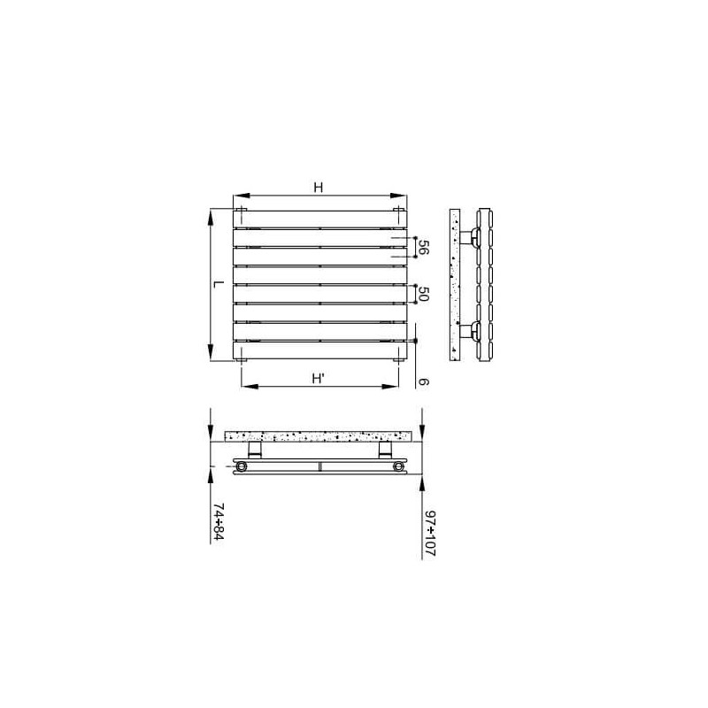 Grzejnik Pionowy Piano 2 Nero Satinato 344x1820 M84 Irsap
