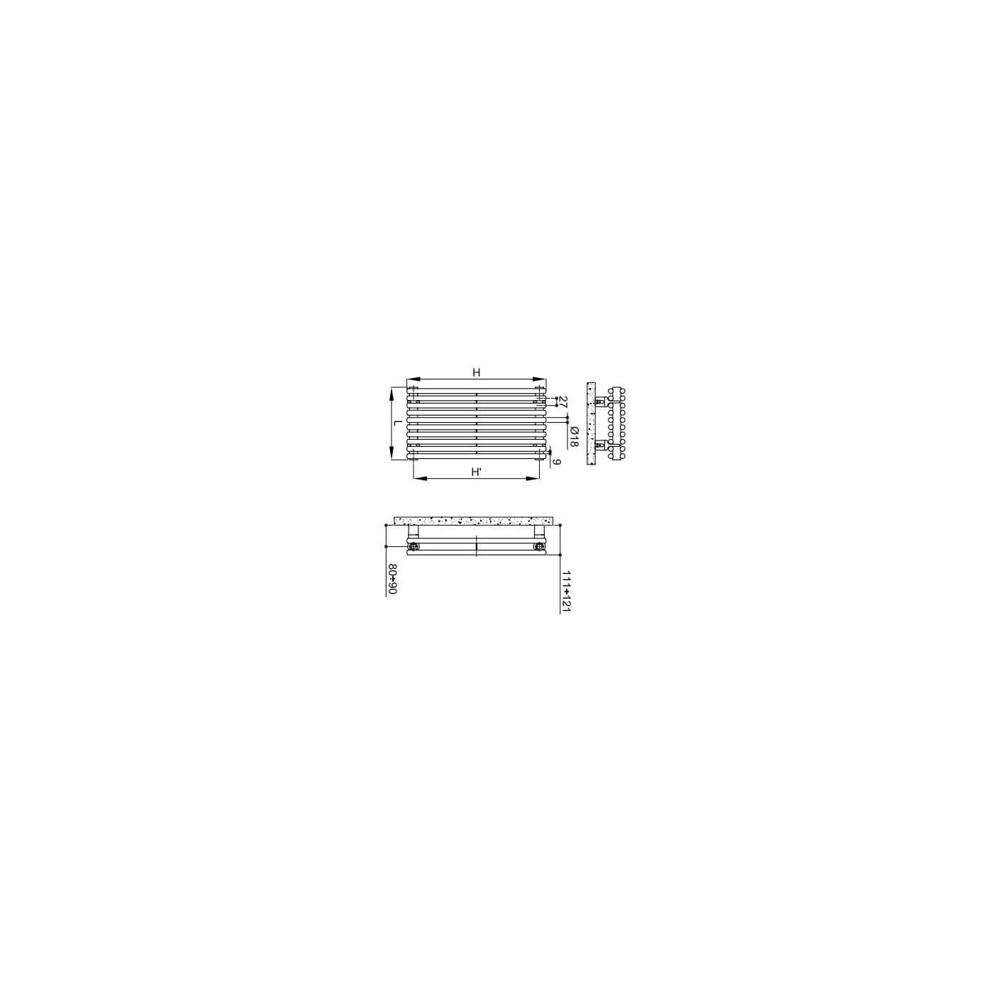 Grzejnik Arpa 2 (18mm) pionowy NERO SATINATO 1820x271 Irsap