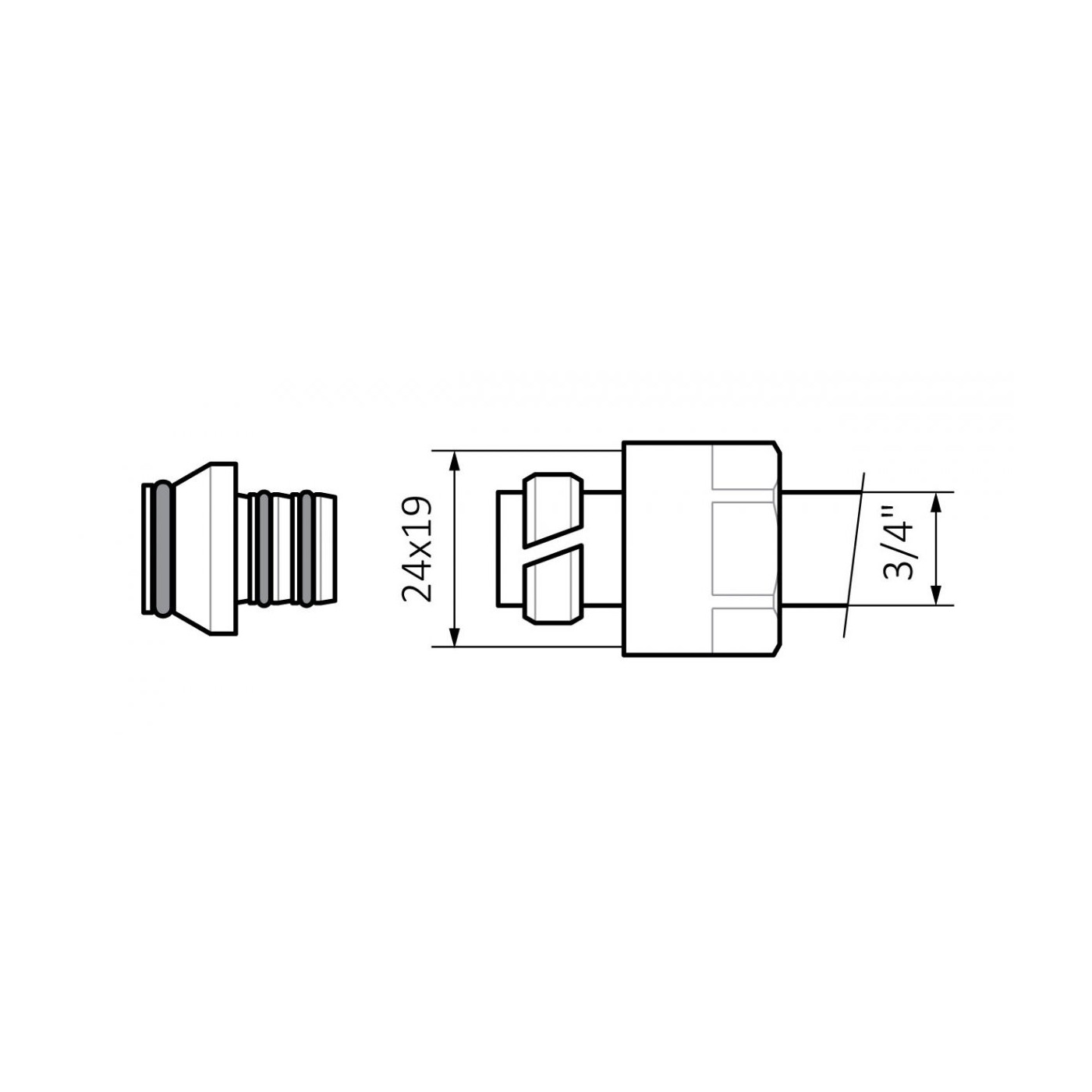 Adapter Na Alu-Plex GW 3/4" 16x2 Chrom TGACR015 Terma