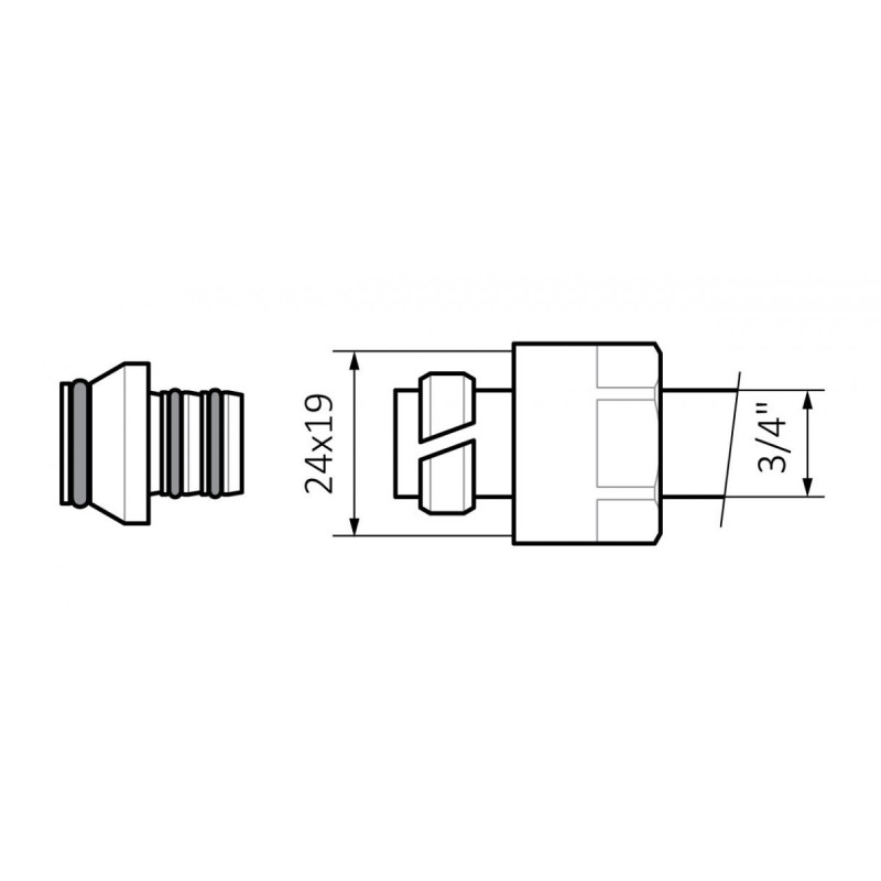 Adapter Na Alu-Plex GW 3/4" 16x2 Chrom TGACR015 Terma