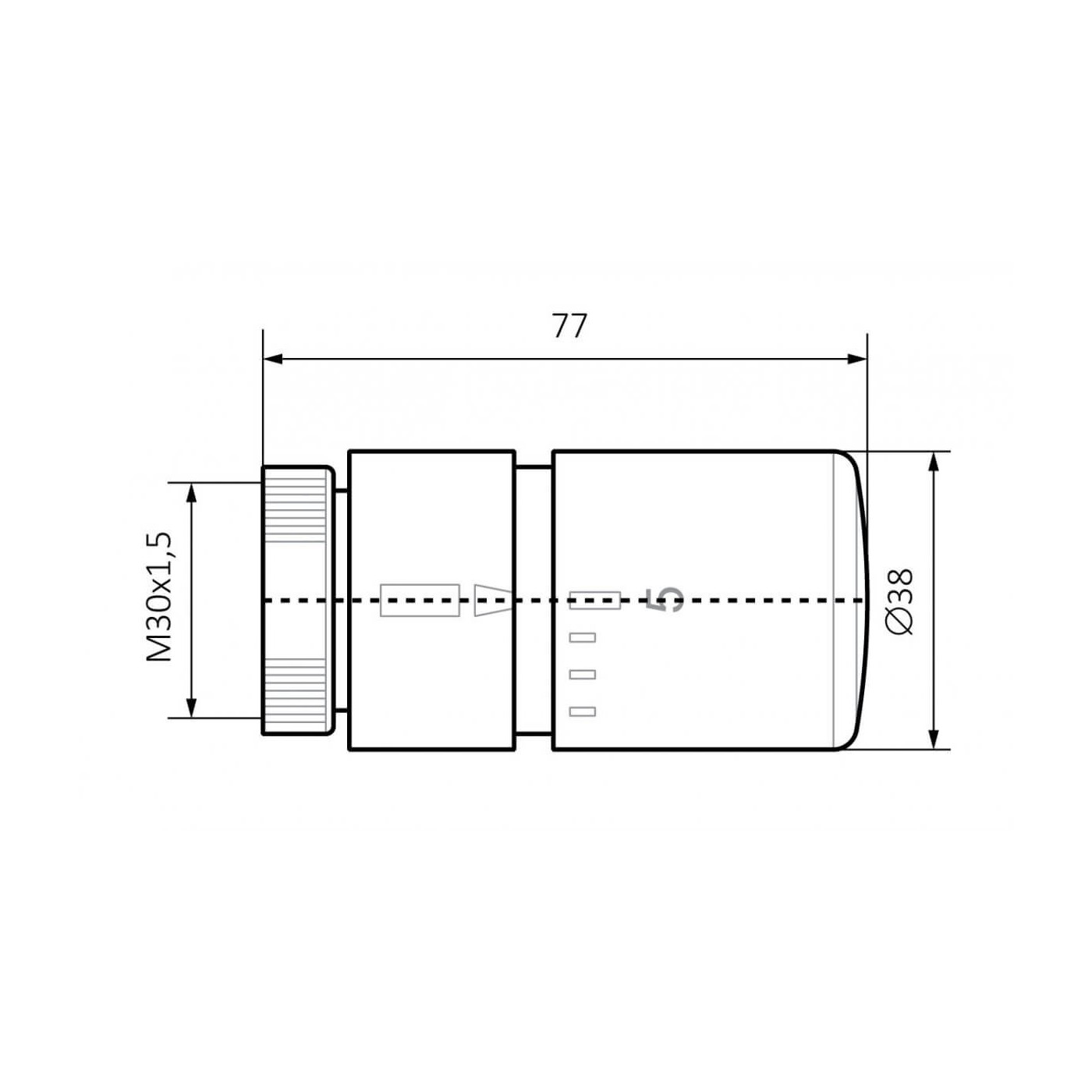 Głowica Termostatyczna Slim M30X1,5 Czarny Mat TGGCM001 Terma