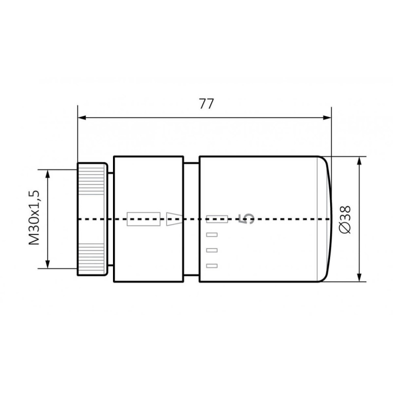 Głowica Termostatyczna Slim M30X1,5 Czarny Mat TGGCM001 Terma