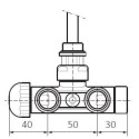 Zawór Lewy Zespolony Termostatyczny Kątowy z Rurką Zanurzeniową GZ 1/2" GZ 3/4" Czarny Mat TGZTCM006 Terma