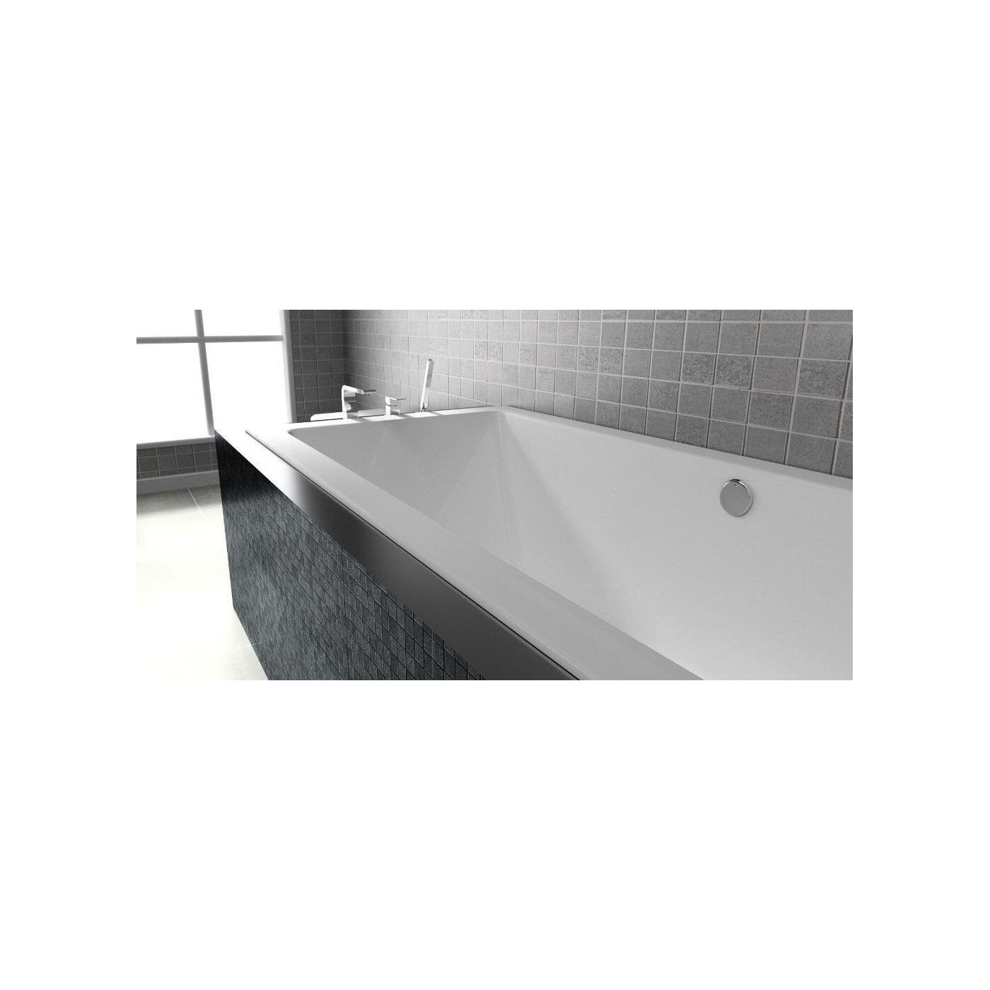 Wanna Prostokątna Do Zabudowy Lugo 180x80 Biały Połysk Riho