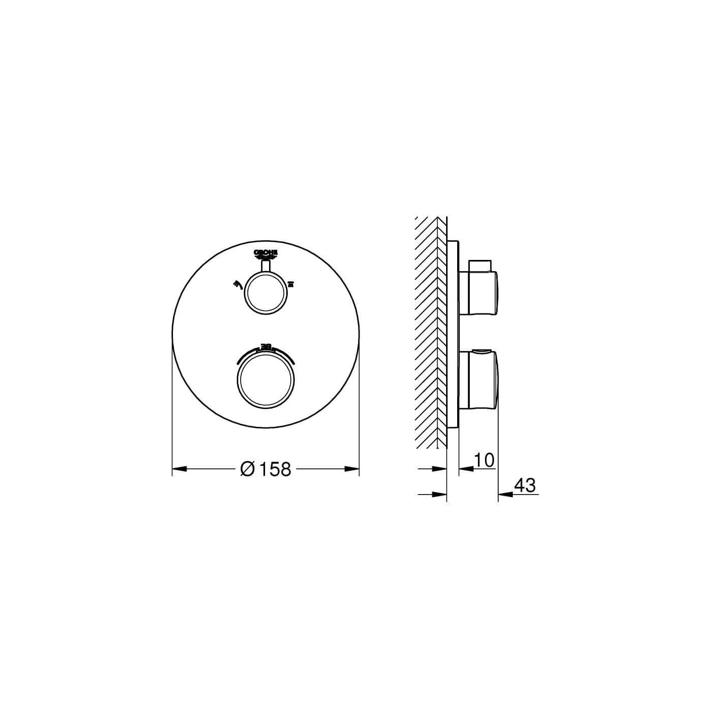 Bateria Prysznicowa Grohtherm Termostatyczna 24076000 Grohe