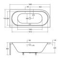 Wanna Asymetryczna Avita Prawa 170x75 Besco