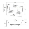 Wanna Asymetryczna Infinity Prawa 150x90 Besco