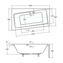 Wanna Asymetryczna Infinity Lewa 150x90 Besco