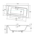 Wanna Asymetryczna Infinity Prawa 160x100 Besco