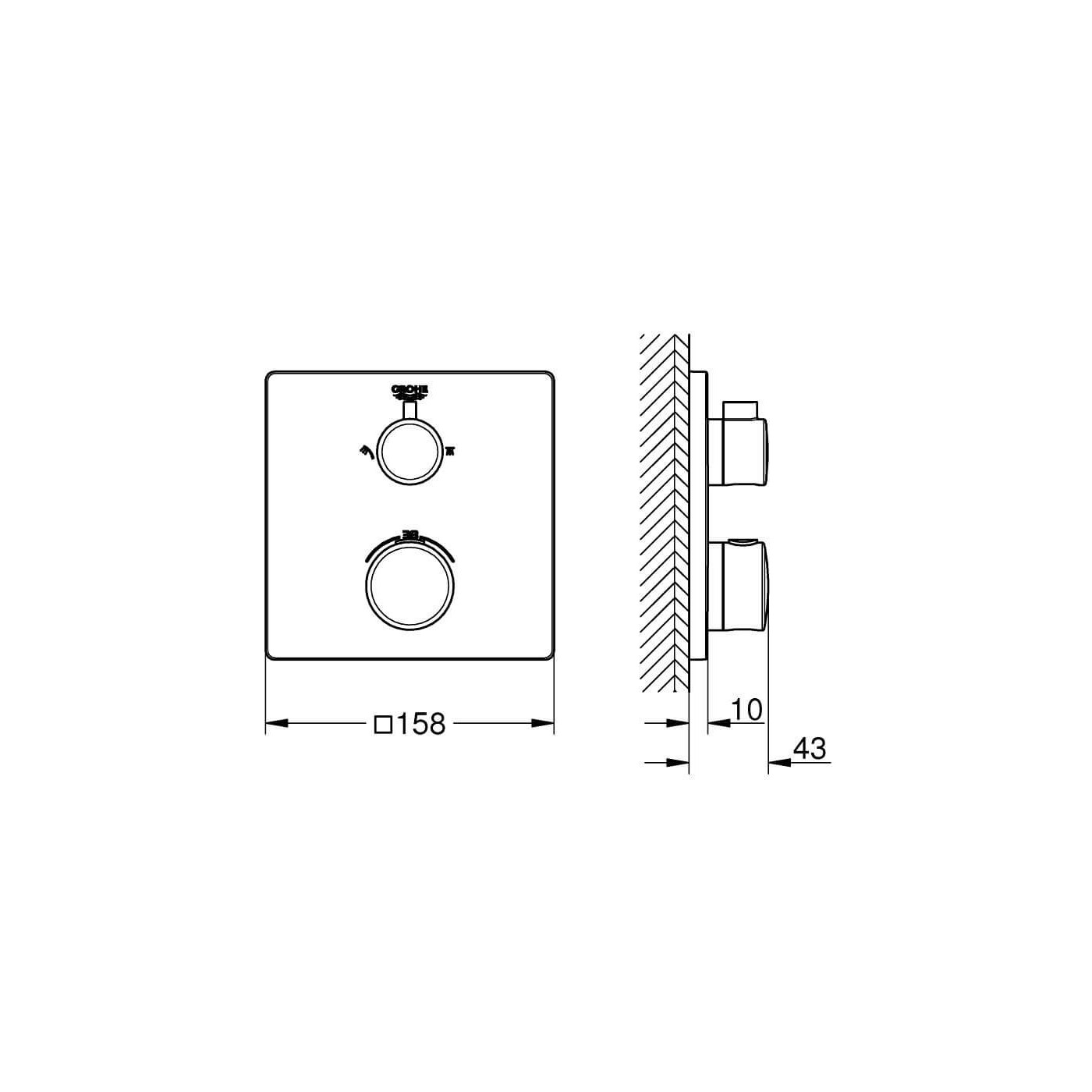 Bateria Prysznicowa Grohtherm Podtynkowa Termostatyczna Chrom 24079000 Grohe