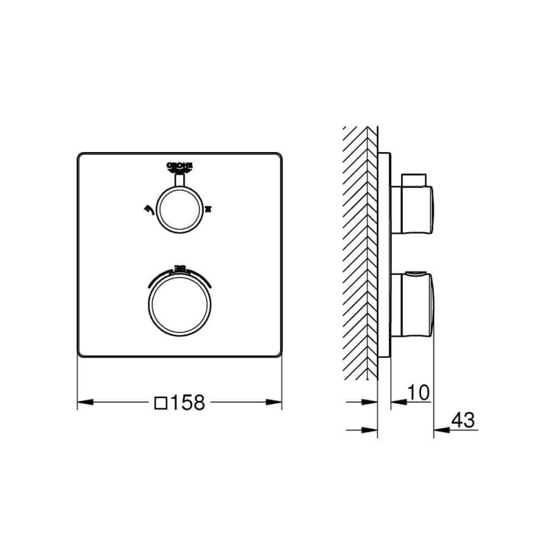 Bateria Prysznicowa Grohtherm Podtynkowa Termostatyczna Chrom 24079000 Grohe