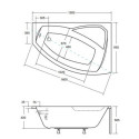 Wanna Asymetryczna Rima Prawa 150x95 Besco