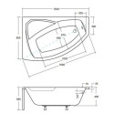 Wanna Asymetryczna Rima Lewa 150x95 Besco