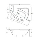 Wanna Asymetryczna Rima Prawa 160x100 Besco