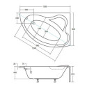 Wanna Asymetryczna Ada Prawa 140x90 Besco