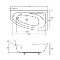 Wanna Asymetryczna Cornea Comfort Prawa 150x100 Besco