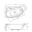 Wanna Asymetryczna Finezja Nova Lewa 155x95 Besco