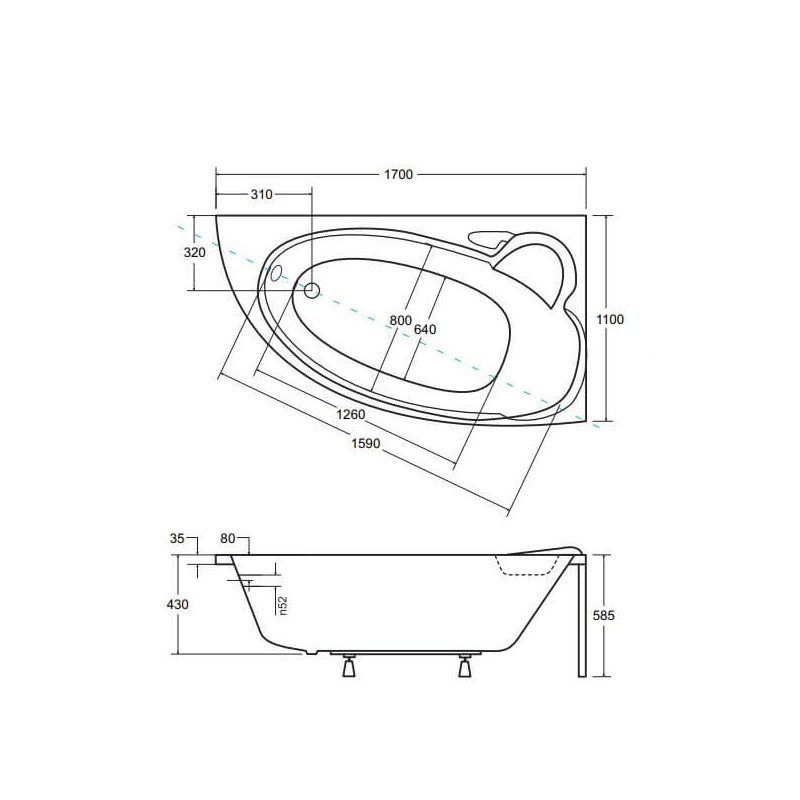 Wanna Asymetryczna Finezja Nova Prawa 170x110 Besco