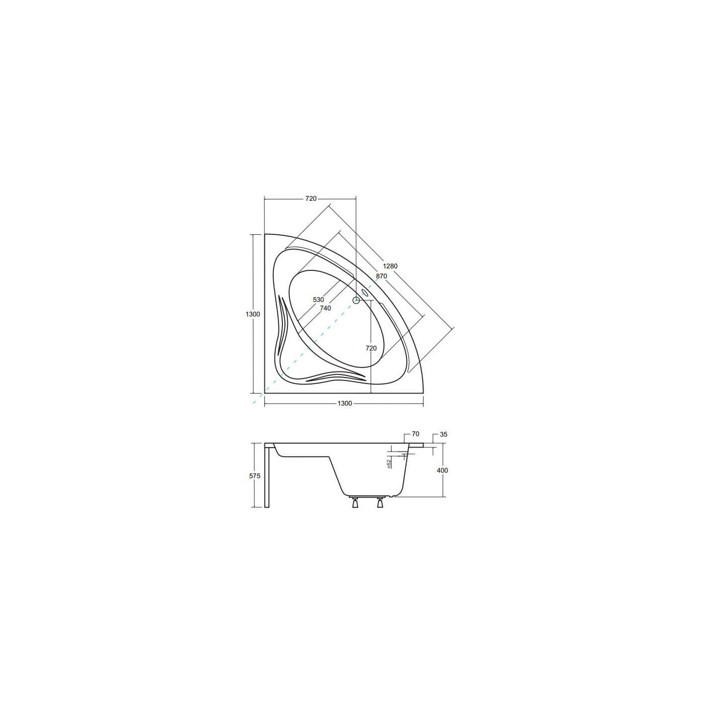 Wanna Symetryczna Mia 130x130 Besco