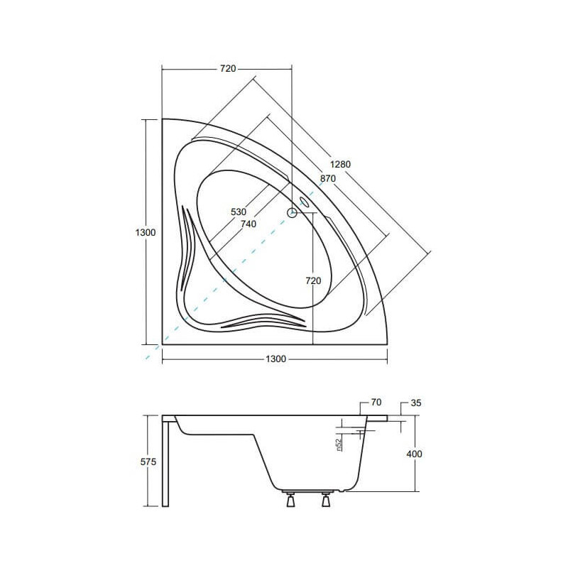 Wanna Symetryczna Mia 130x130 Besco