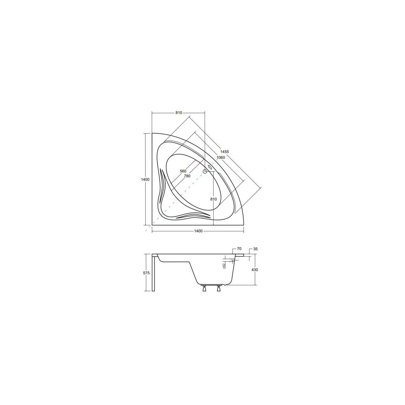 Wanna Symetryczna Mia 140x140 Besco