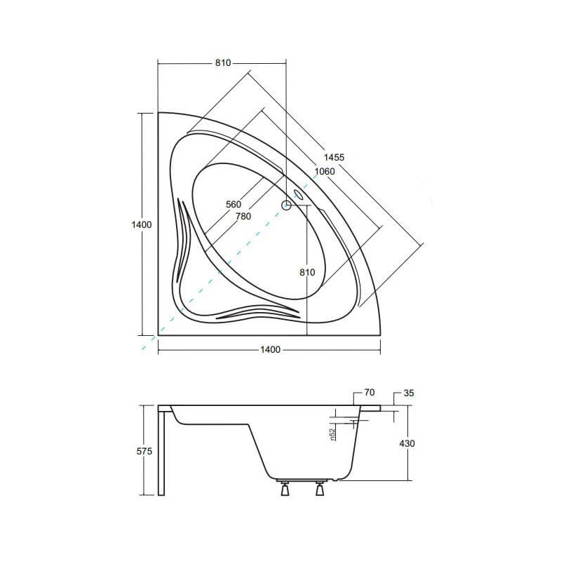 Wanna Symetryczna Mia 140x140 Besco