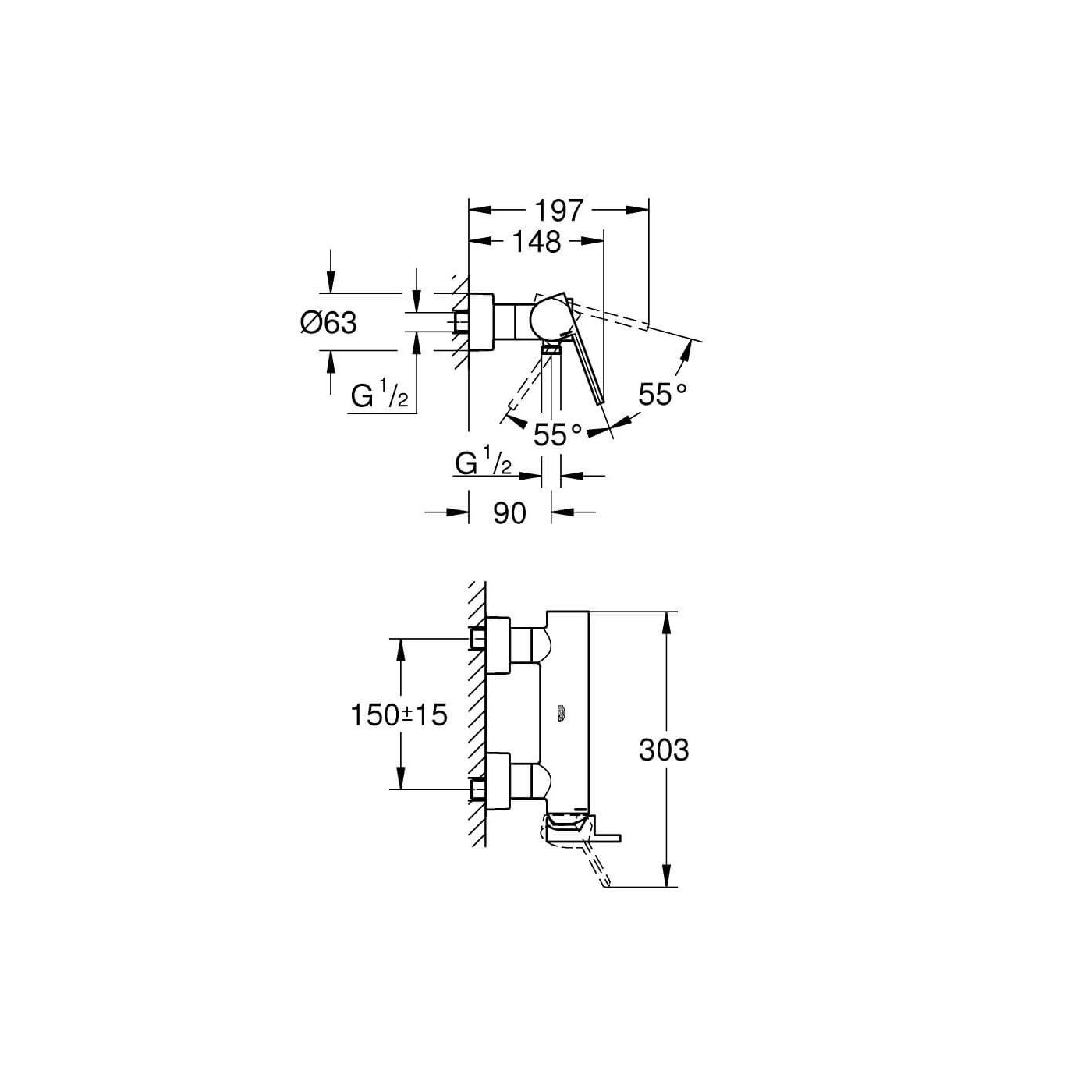 Jednouchwytowa Bateria Prysznicowa GROHE Plus 33577003 Grohe