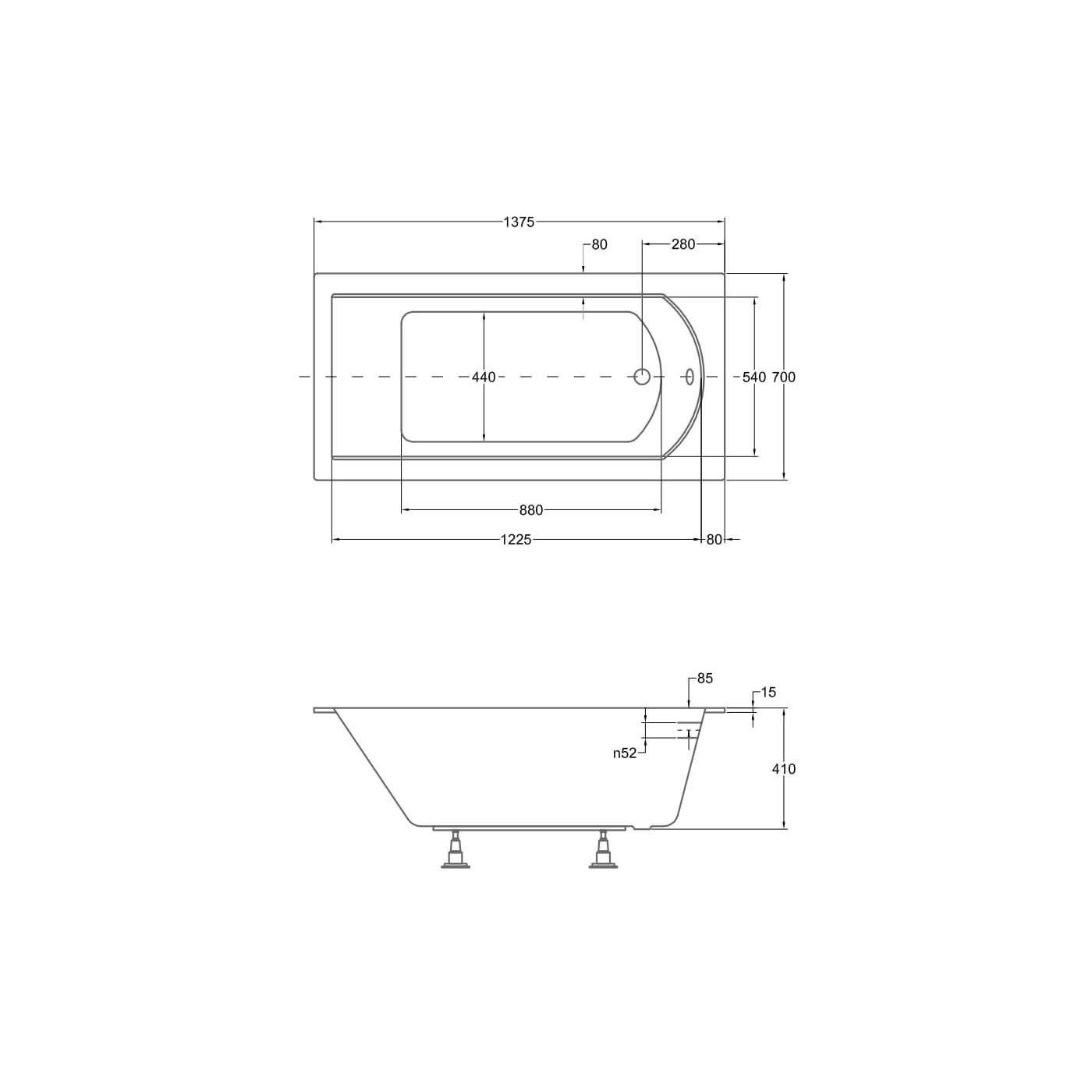 Wanna Do Zabudowy Shea Slim 140x70 Besco