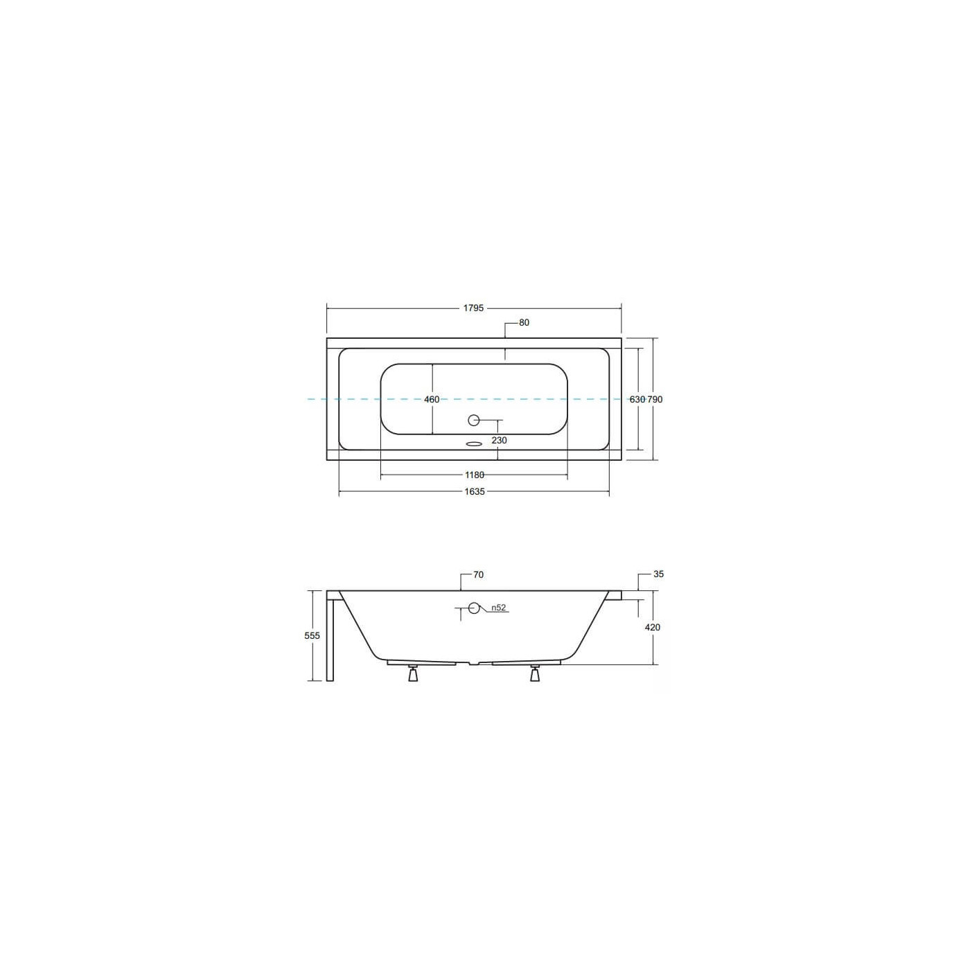 Wanna Do Zabudowy Quadro 180x80 Besco