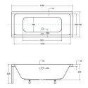 Wanna Do Zabudowy Quadro Slim 155x70 Besco
