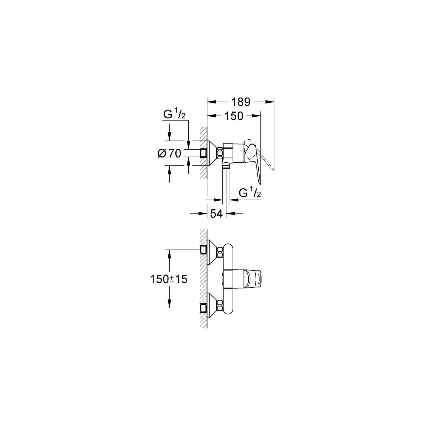 Jednouchwytowa Bateria Prysznicowa BauLoop 23340000 Grohe