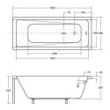 Wanna Do Zabudowy Modern 150x70 WAM-150-MO Besco