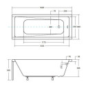 Wanna Do Zabudowy Modern 160x70 WAM-160-MO Besco