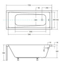 Wanna Do Zabudowy Modern 170x70 WAM-170-MO Besco