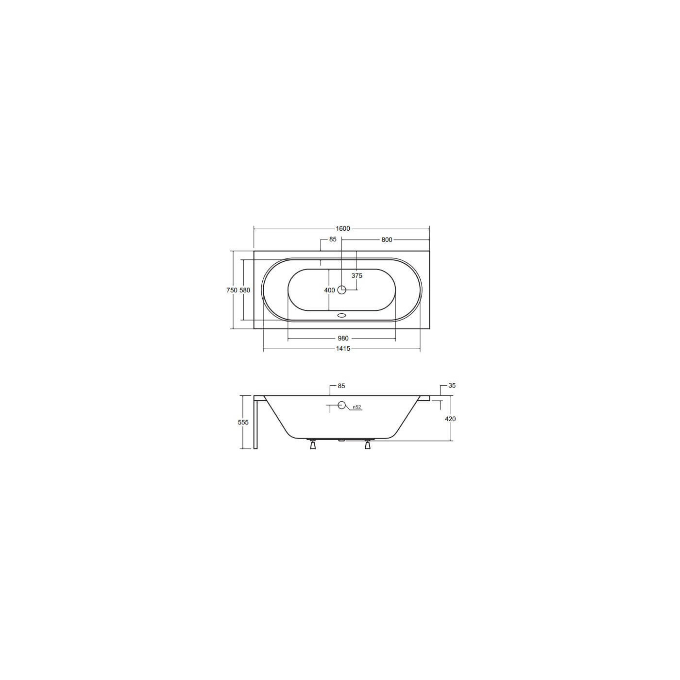 Wanna Do Zabudowy Vitae 160x75 Besco