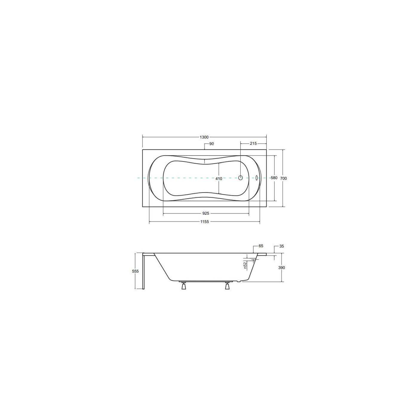 Wanna Do Zabudowy Aria 130x70 Besco