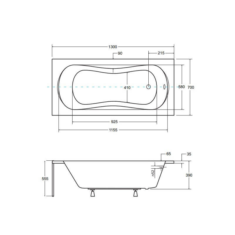 Wanna Do Zabudowy Aria 130x70 Besco