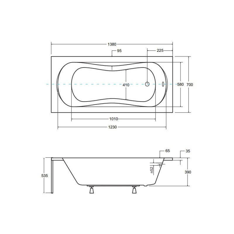 Wanna Do Zabudowy Aria 140x70 Besco
