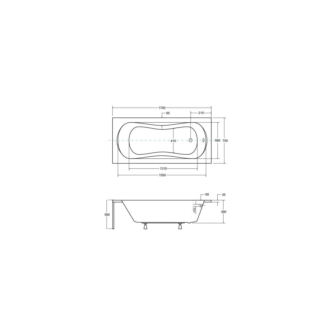 Wanna Do Zabudowy Aria Plus 170x70 Besco