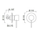 Bateria Prysznicowa Podtynkowa Czarny Mat 6515-M/CZAR Giulini Giovanni