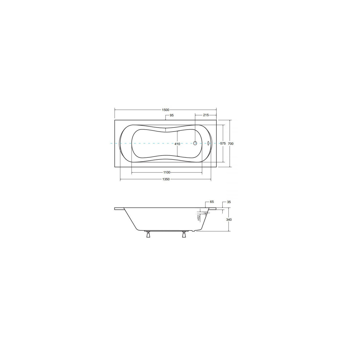 Wanna Do Zabudowy Aria ProSafe 150x70 Besco
