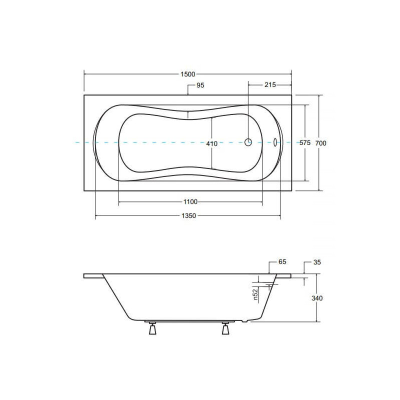 Wanna Do Zabudowy Aria ProSafe 150x70 Besco