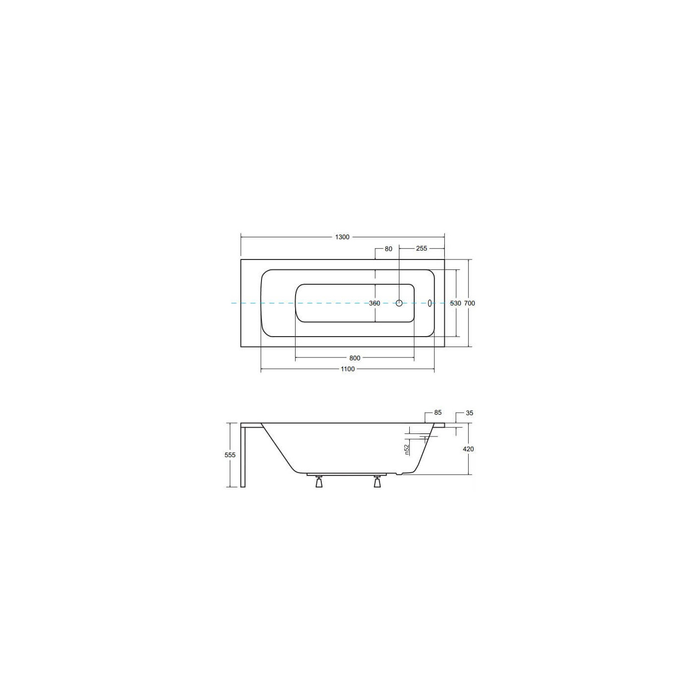 Wanna Do Zabudowy Talia 130x70 Besco