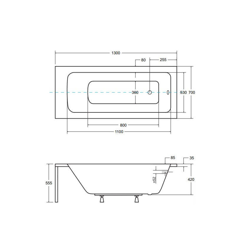 Wanna Do Zabudowy Talia 130x70 Besco