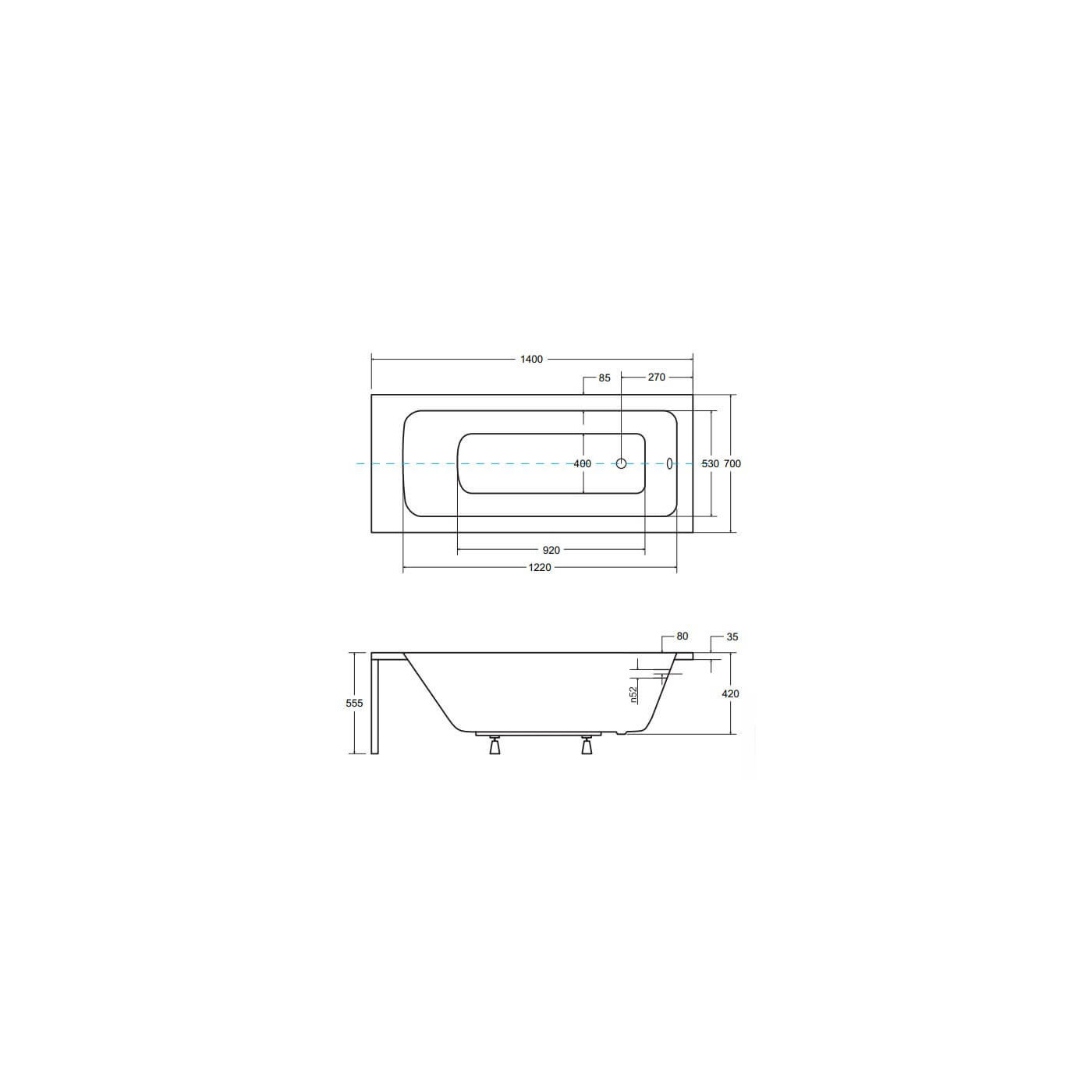 Wanna Do Zabudowy Talia 140x70 Besco