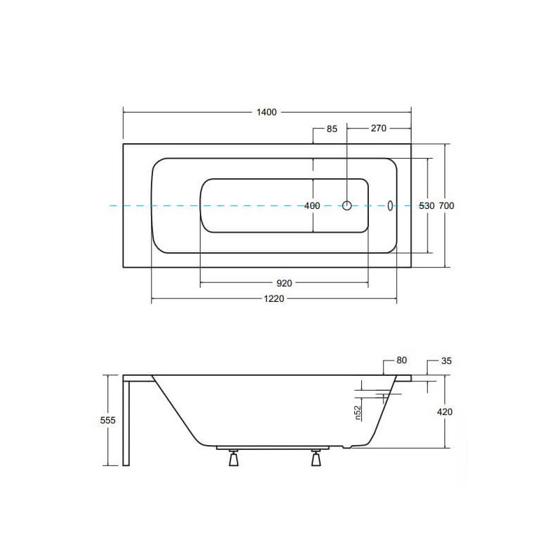 Wanna Do Zabudowy Talia 140x70 Besco